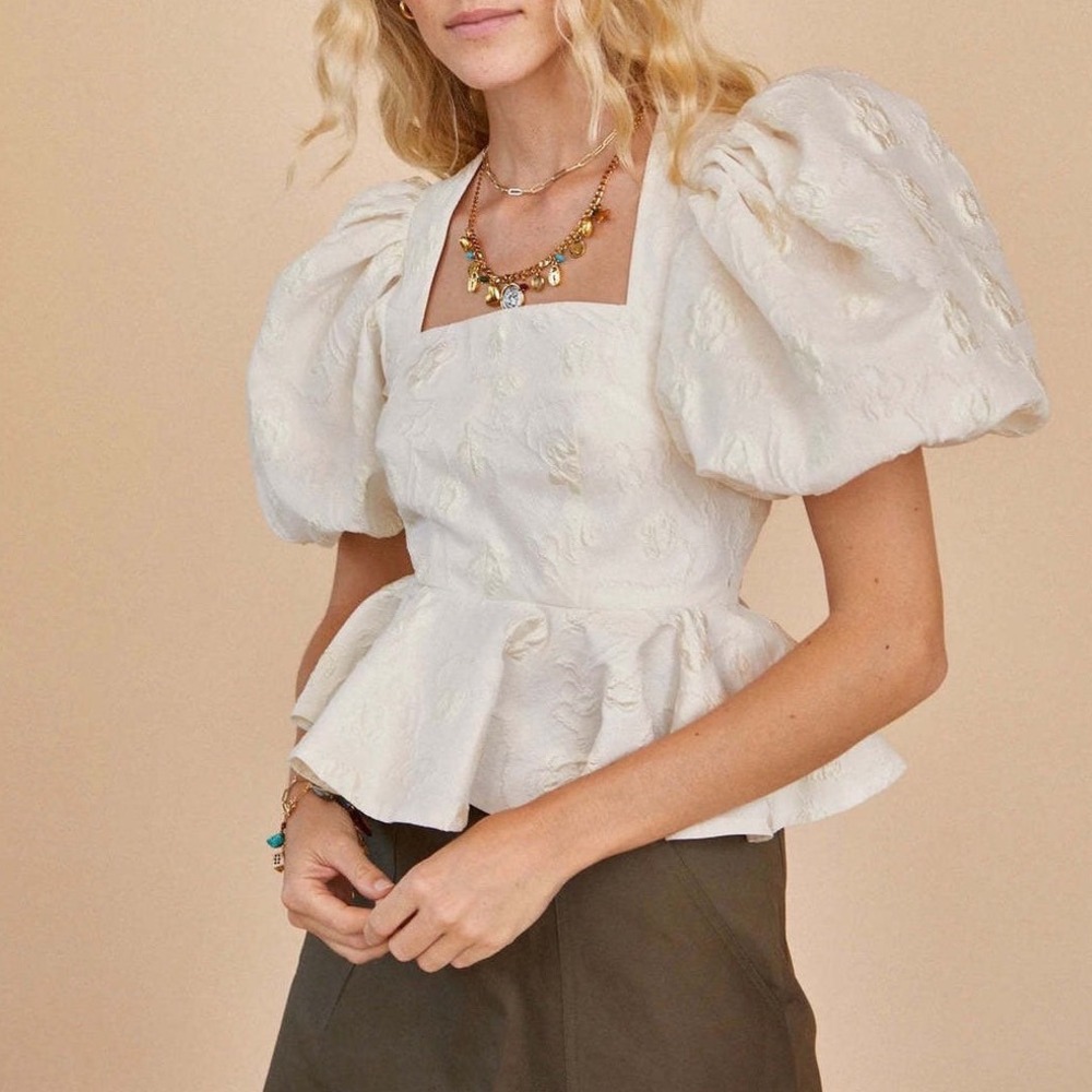 HUNTER BELL Conway Puff Sleeve Top Sz 4